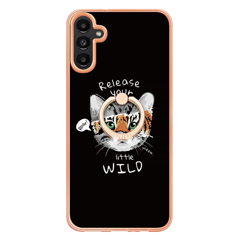 YB IMD Series-20 Style D for Samsung Galaxy A35 5G Kickstand Case 2.0mm Slim TPU Phone Cover - Cat / Tiger YB IMD Series-20 Style D for Samsung Galaxy A35 5G Kickstand Case 2.0mm Slim TPU Phone Cover - Cat / Tiger
